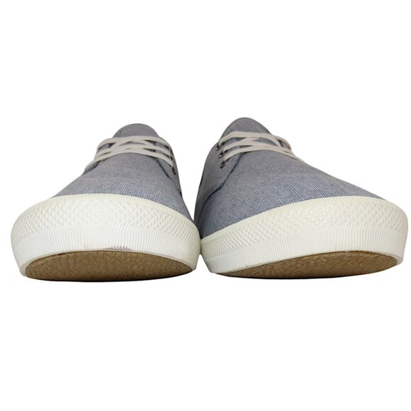 SeaVees Vegan Cotton Chambray Sneakers Coastal Minimalist Eco Retro Size 13 Blue - Picture 9 of 13